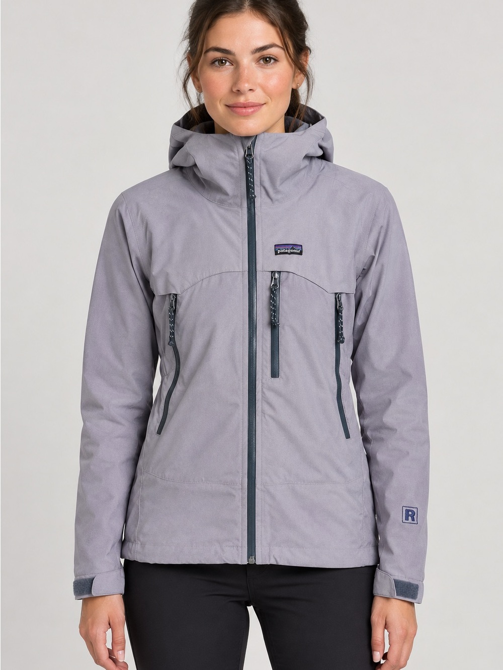 Patagonia Women's Blue Purple RECCO Hooded Ski Snow Shell Jacket Size S
